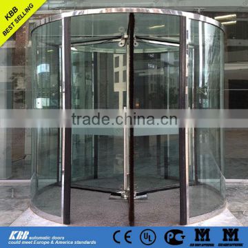 Hot sale all glass revolving door, security glass, stainless steel surface, CE UL certificate