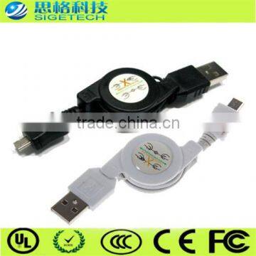 0412 sigetech usb retractable usb2.0 cable