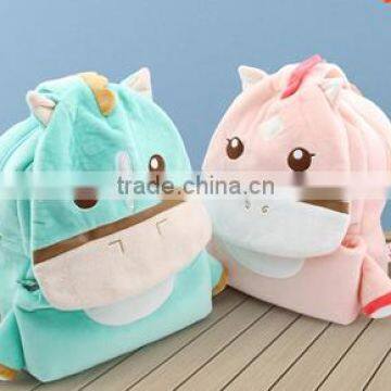 cute animal shape plush bag/animal shape kids bag/hippopotamus shape plush bag