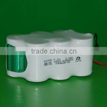 Dison 7.2V NiCd C Type Rechargeable Battery Packs in 3000mAh