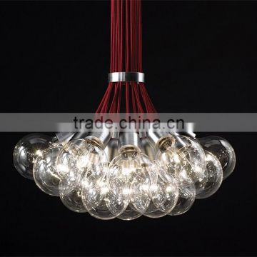 Clear Globe Bulbs Suspension Lights Chandelier with 19 Heads for Projects