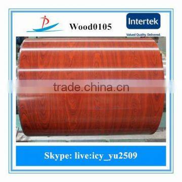 wood0105 wood grain painted steel ppgi coils made in China used in wall panel,floor and so on