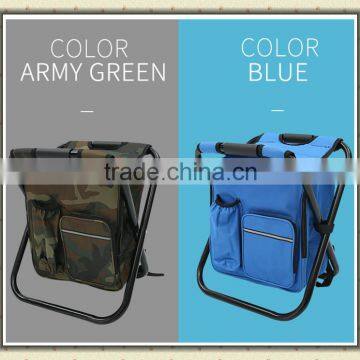 Outdoor Portable Beach Camping Seat Folding Storage Stool Fishing Hiking Backpack Chair With Cooler Bag BS-029 Quality Choice