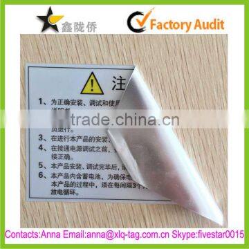 2015 Cheap Printed Transparent PVC/PE/PP/OPP/Vinyl plastic label