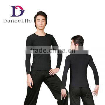 A2419 High quality Men's long sleeves dance top men tops