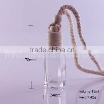 15ml Clear Round Mini Empty Glass Aroma Vial Pendant Auto Perfume Bottles