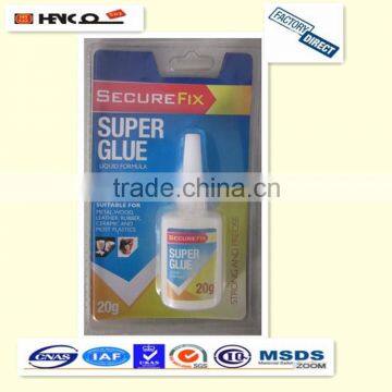 20gram 401, 495 , 460,430 Fast Secure Fix Glue , in Double Blister Packing ,PE Bottle Super Glue