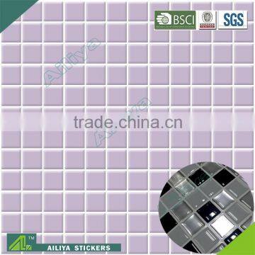 BSCI factory audit decorative vinyl 3d tile import removable pvc bathroom waterproof mosaic tile transfers stickers