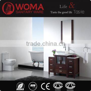 Wooden Bathroom Vanity Bathroom Wash Basin Square Counter top ceramic Bathroom furniture No.3199C