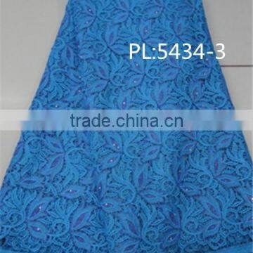 2015 swiss fabric high quality blue african lace fabrics for lady evening dress