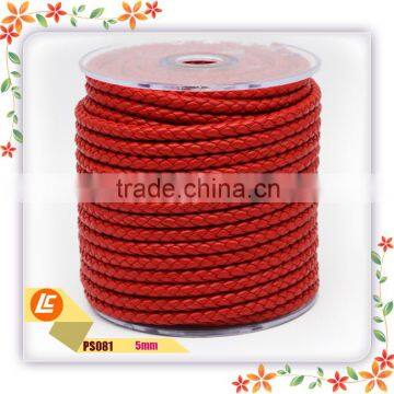 custom size soft synthetic leather cord round weaving