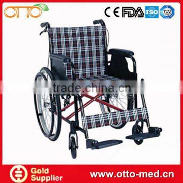 Aluminium lightweight fixed footrest and armrest wheelchair