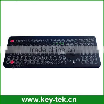 IP68 chemical resistance membrane keyboard with trackball mouse combo