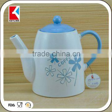 wholesale silkscreen custom logo printed stoneware white tea pot ceramic indonesia tea set