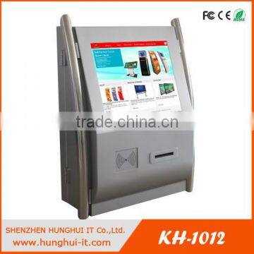 RFID Reader Wall Mounted Kiosk / Wall Touch Screen Kiosk With Cash Receiver