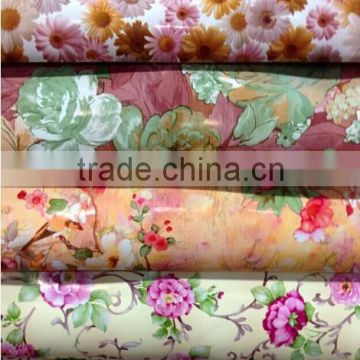 2015 Flower Printed PVC Leather For Bag