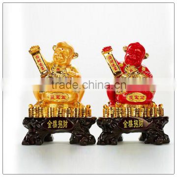 24K Golden color resin money statue , resin animal decoration , fengshui statue