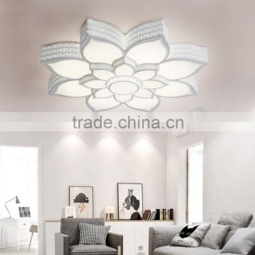 Lotus Shaped LED Ceiling Lamps Iron Ceiling Lamp Crystal Ceiling Light