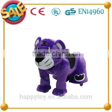 HI CE Interesting Plush Tiger Animal Horse Scooter Motor Toy for Kids photo-3