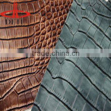 2013 classical crocodile leather pu leather matherial for upper bags shoes