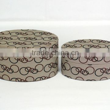 Retro light brown circular storage box