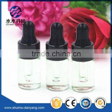 Hot selling 3ml clear amber cylinder glass essential oil bottle