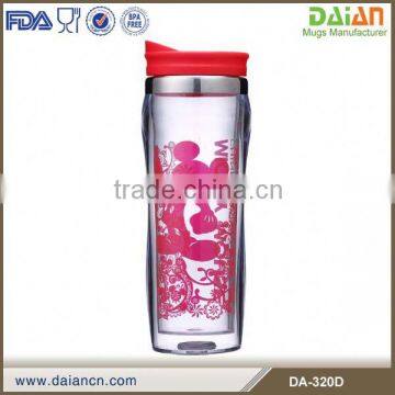 Classic design, double all plastic travel mug with paper insert