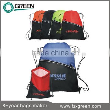 Hot 210D 2015 drawstring sports backpack bag