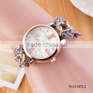 New Classic Geneva Ethnic Braided Analog Quartz Chain Roman Numerals Lady Watch photo-2