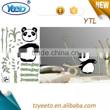 Panda Color Printing Removable Adhesive Cartoon Deco Wall Stickers Wholesale