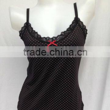 china supplier 100% Cotton women sleepwear with bowknot