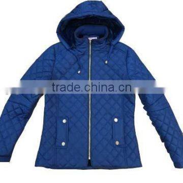 Apparel Stocks Lady Warm 75D Polyester Padded Jacket With Hoody photo-4