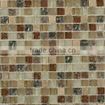 Factory 8mm Glass Mosaic Pieces Brick Pattern For Decoration