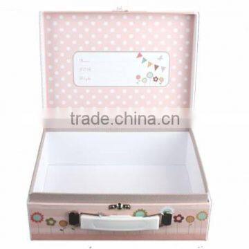 hot sale graceful fashionable cute paper suitcase for children wholesale