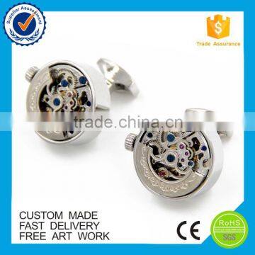 2016 Noble and expensive high precision metal watch mechanism cufflinks