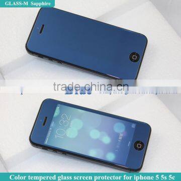 9H Hardness rounded glass screen protector sheet beautiful color mirror for iphone 5s