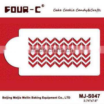 Chevron cake side stencil,decorating stencil,fondant stenciling