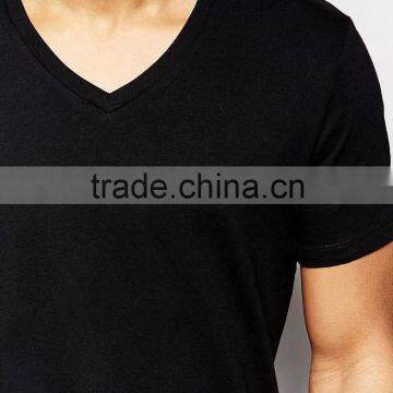 Daijun OEM Men v Neck Wholesale 100%cotton High Quality Blank Plain T-shirts photo-4