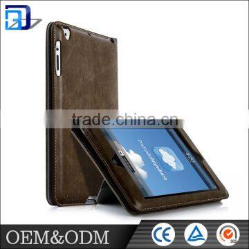 Fancy book style luxury design protective anti throw shockproof PU leather tablet case for iPad