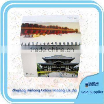 Table calendar with beautiful construct pictures OEM factory printing service with competitive price