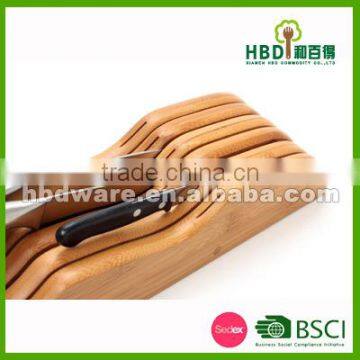 Kitchen Bamboo Knife Block , Knife Holder , Drawer Bamboo Knife Block