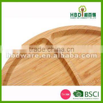 New Design Round Serving Tray, Bamboo Plate, Divided Platter photo-3