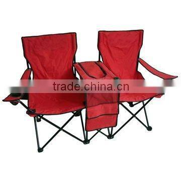 folding double beach chair with table