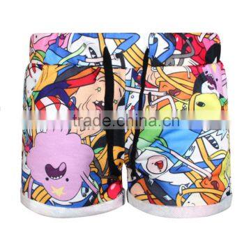 2015 Women Shorts Sublimation Print Running Shorts Elastic Waist N16-3