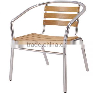 Wooden seat metal frame chair