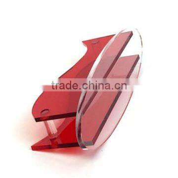 Custom unique desktop New CLEAR Red Acrylic Name Card Holder Plastic Desktop