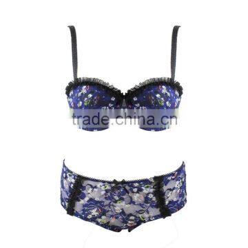 Ladies Women Lingerie Big Lace Bra And Panty Push up Bra