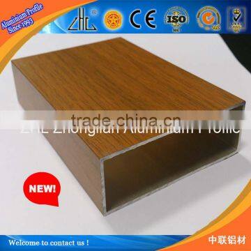 Wow!!High quality wood grain aluminium square tube,rectangle aluminium tube extrusion profile,simulated wood grain aluminium