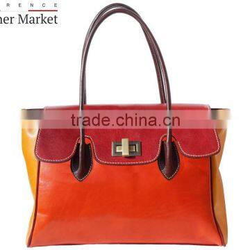Colorful Handbag With Double Handle Handbags Italian Bags Genuine Leather Florence Leather Fashion photo-1