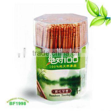 Nature Single tip carbonized bamboo toothpicks